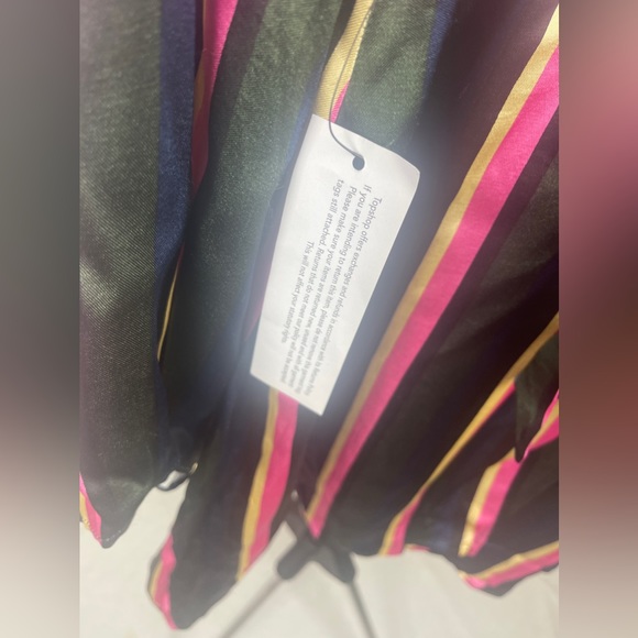 Top shop STRIPE PRINT MINI DRESS WITH TIE FRONT Size 8 (Medium) NWT - Picture 8 of 15